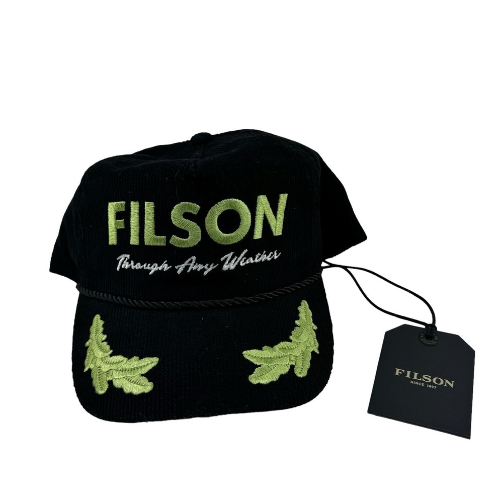 NWT Filson Black &‎ Green Rope Forester Cap One Size